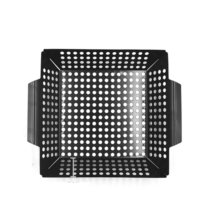 Directo de fábrica barbacoa placa antiadherente vegetal rectangular drenaje placa cuadrada hornear azul al aire libre barbacoa placa