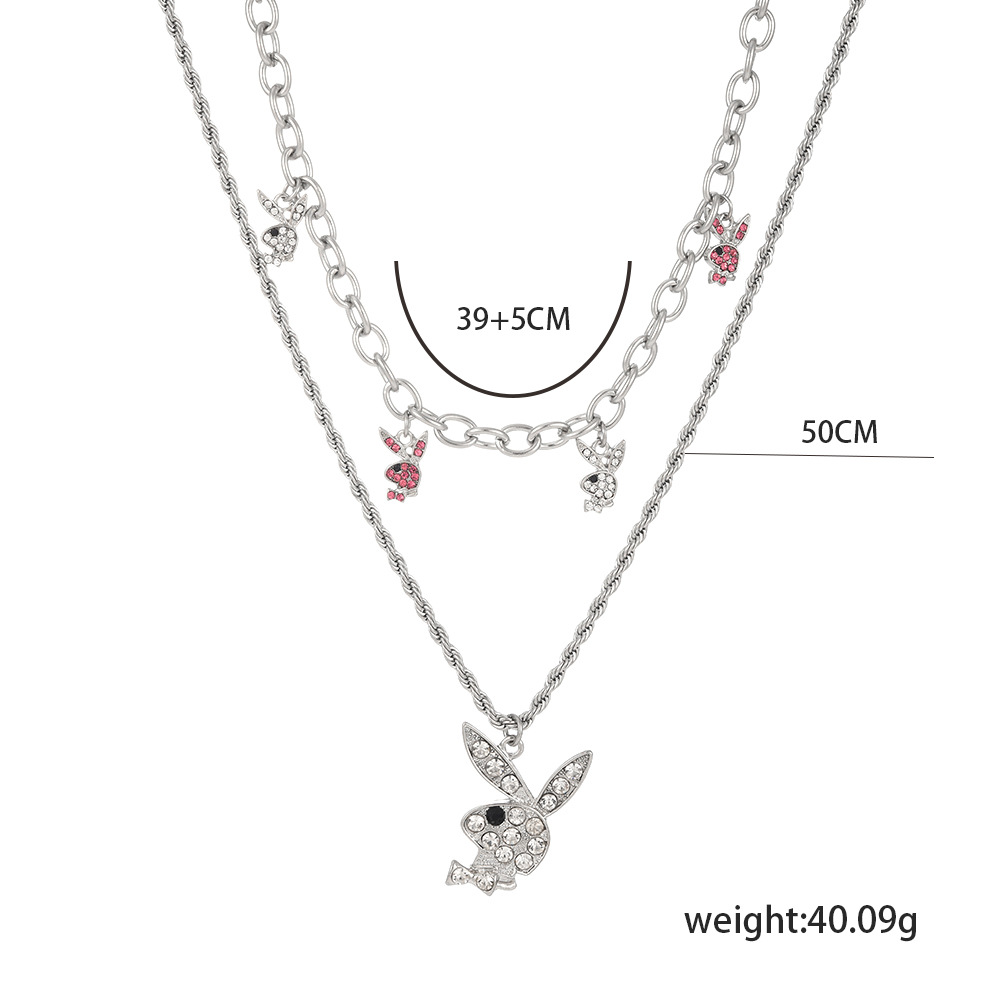 Wholesale Jewelry Cartoon Cute Rabbit Multi-layer Necklace Nihaojewelry display picture 1