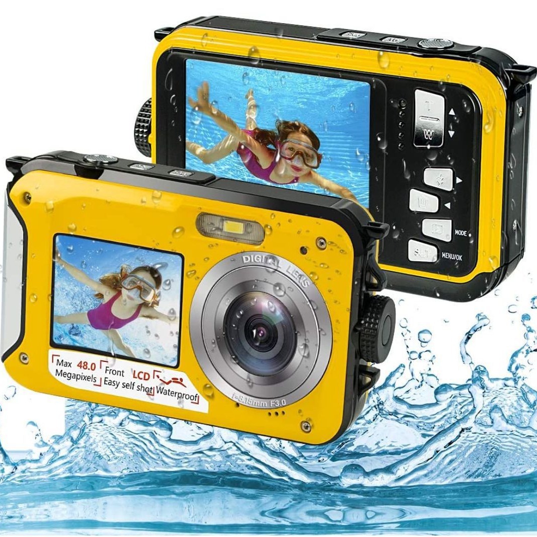 Cross-border Hot Sale HD 2.7K Waterproof Dual Screen Digital Camera 16X Zoom Photo Video Diving Camera