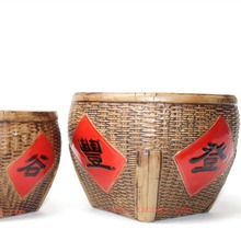 大小五谷丰登箩筐 石湾陶瓷公仔粗陶花盆家居摆设茶叶缸 一件代发