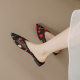 Hollow Mesh Slippers Women's Summer Outfit National Style Pointed Women's Shoes 2024 New Women's Flat Slippers