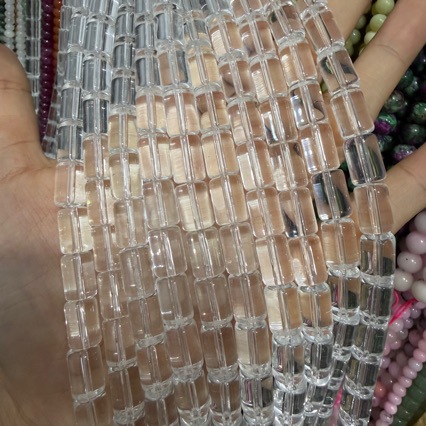 k9玻璃仿白水晶原石柱型半成品散珠 DIY手工饰品配件手链项链批发
