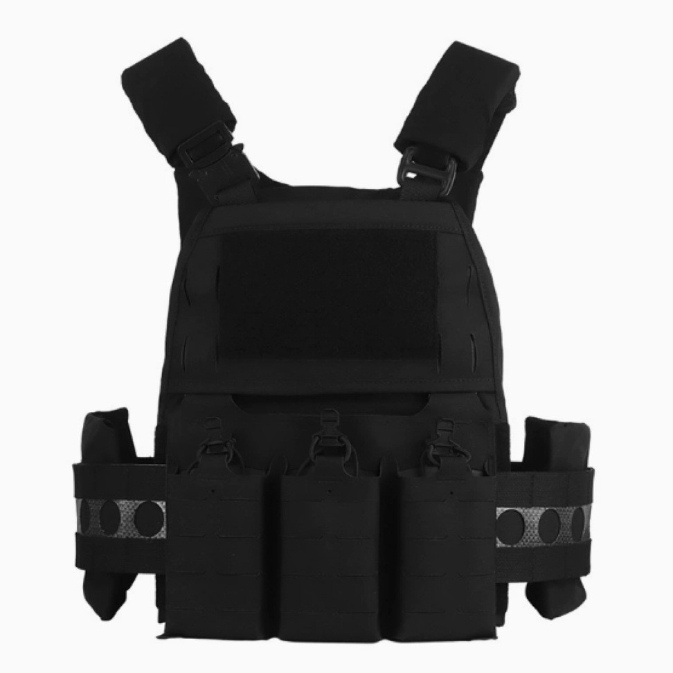 Stock 600D nylon V5 chaleco táctico W4005 con triple MOLLE montaje multifuncional chaleco de desmontaje rápido image 3