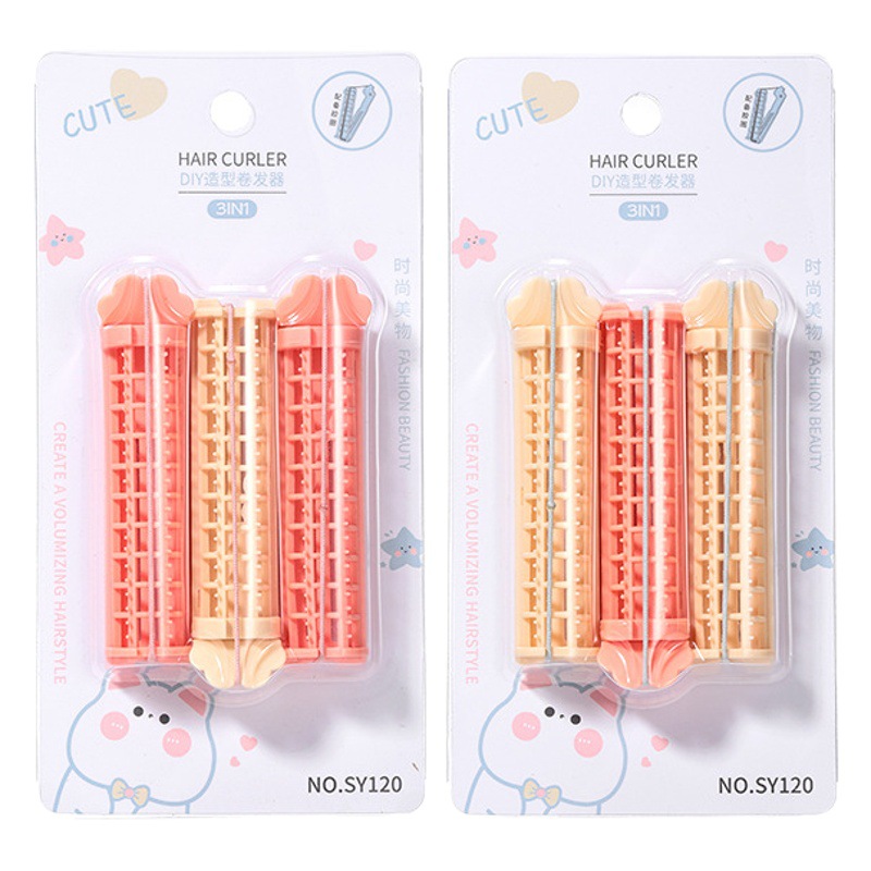 Rizador de Cabello LMLTOP, Paquete de 3, Estilo Hueco con Banda Elástica, Herramienta para Permanente, Clip para Rizar Voluminoso SY120