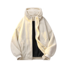 2025秋冬新款男士绒面棉服外套时尚潮牌个性简约风复古连帽棉衣男