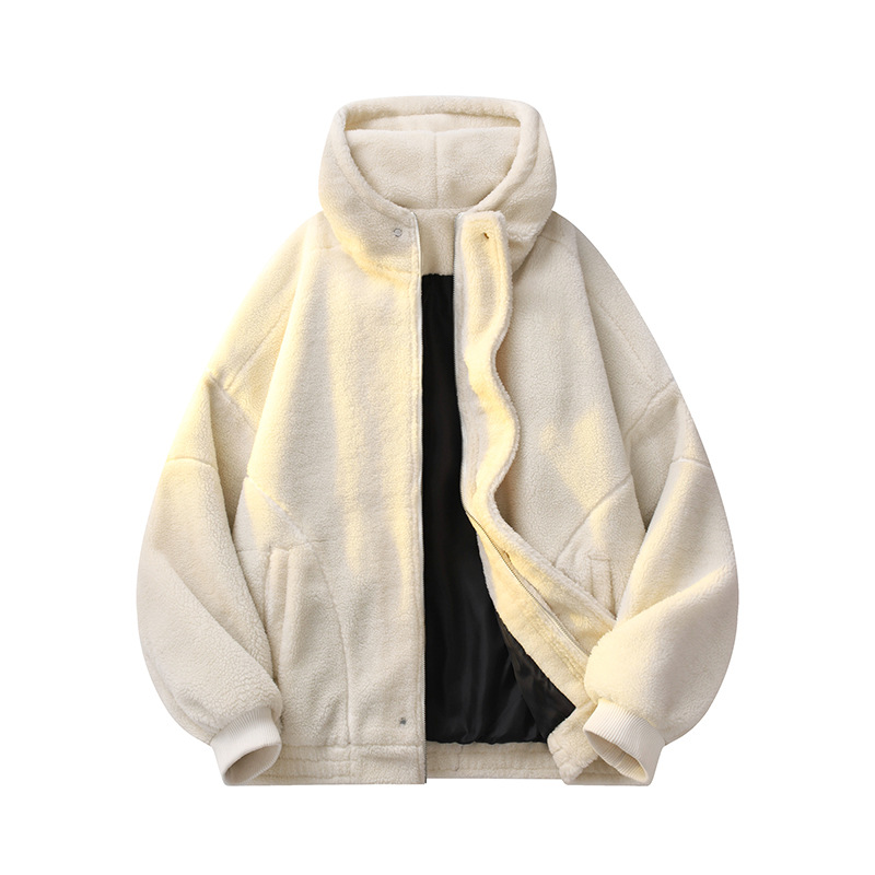 2025秋冬新款男士绒面棉服外套时尚潮牌个性简约风复古连帽棉衣男