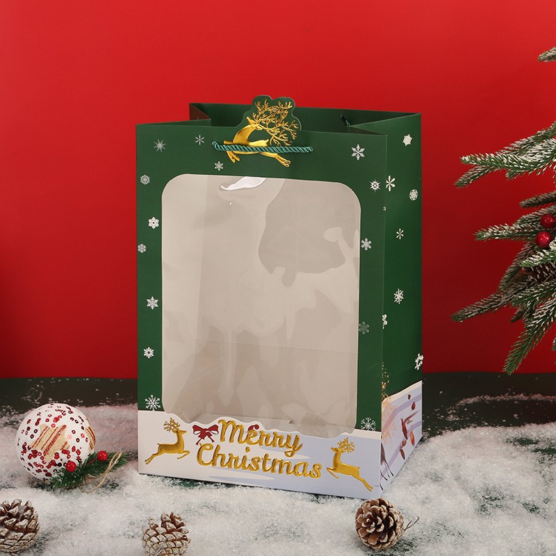 圣诞节礼品袋礼物包装手提袋平安夜苹果盒包装袋万圣节糖果袋纸袋