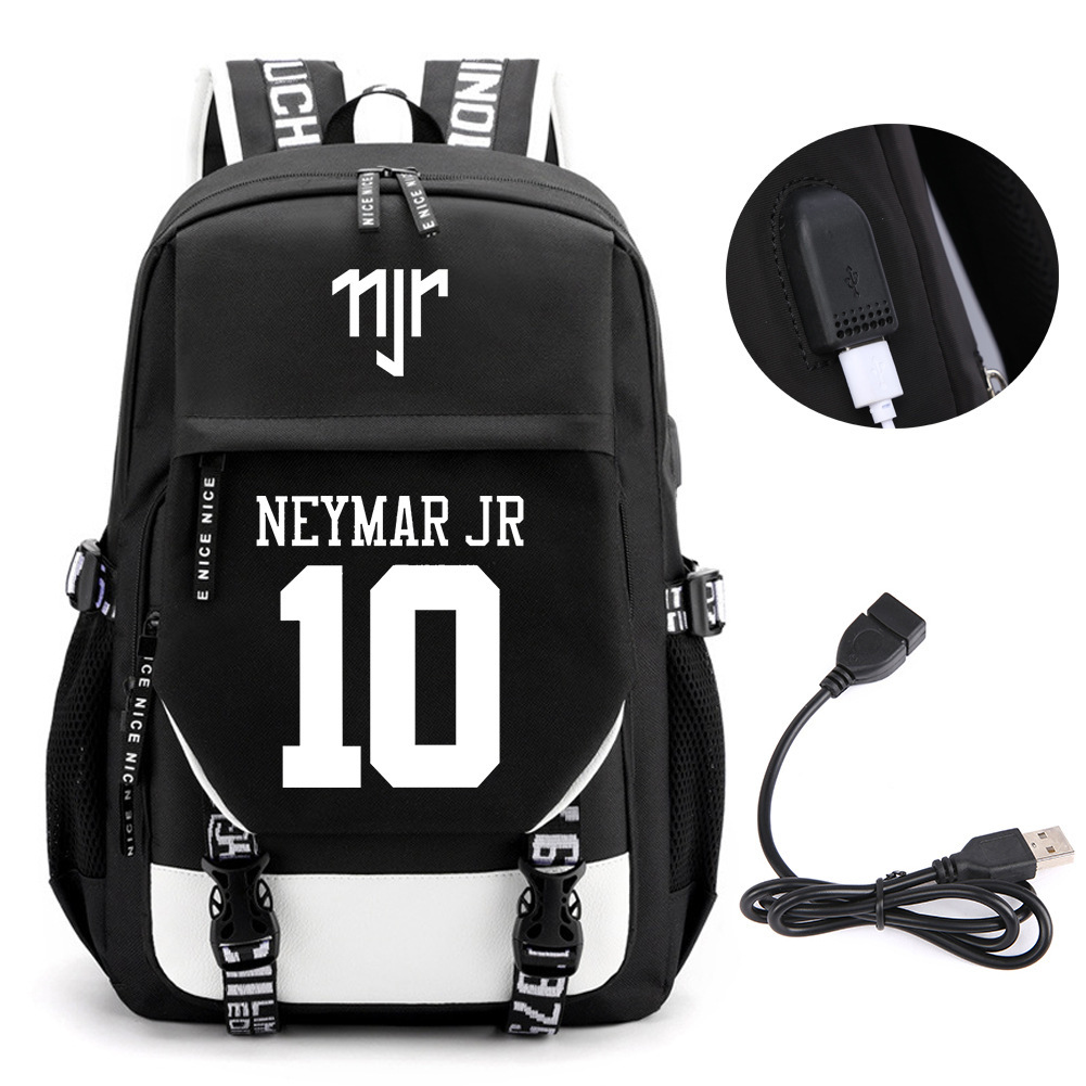 Comercio exterior estrellas de fútbol mochila de moda coreana transfronteriza mochila adolescente USB mochila escolar escolar