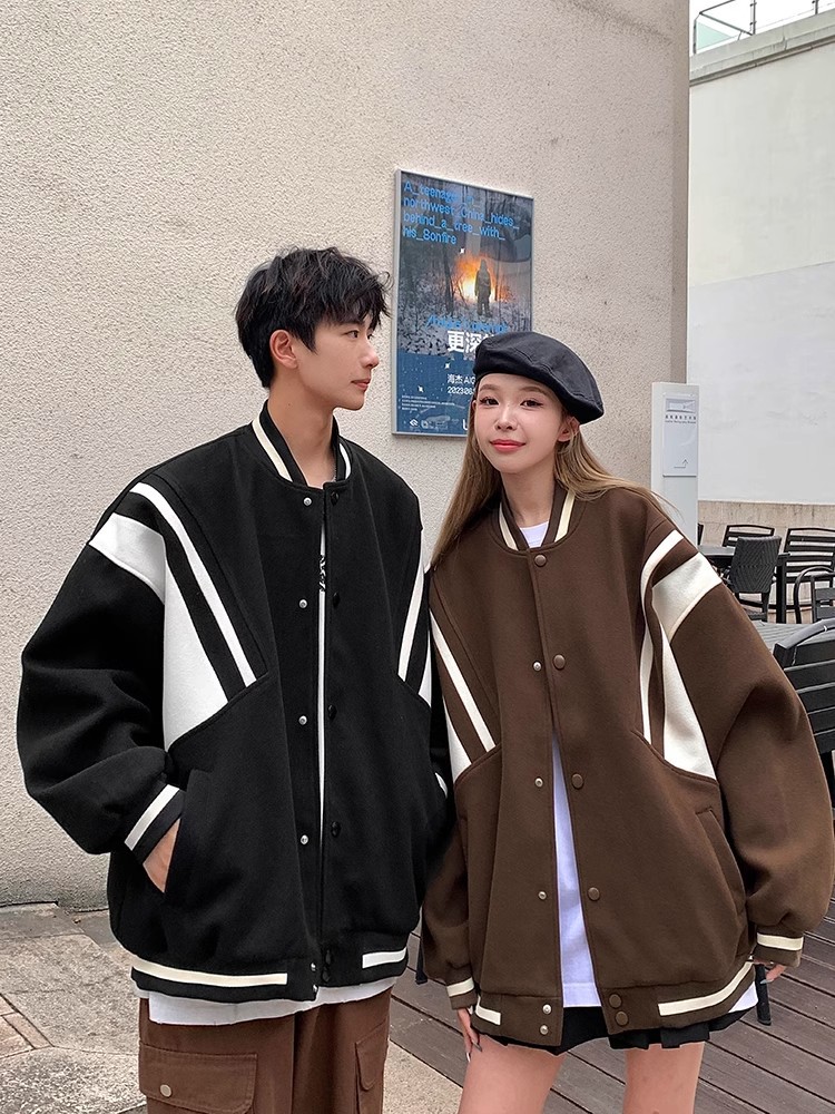 Uniforme de béisbol retro Chaqueta de tendencia estadounidense para hombres Chaqueta de vuelo de tendencia suelta para hombres y mujeres Moda de pareja