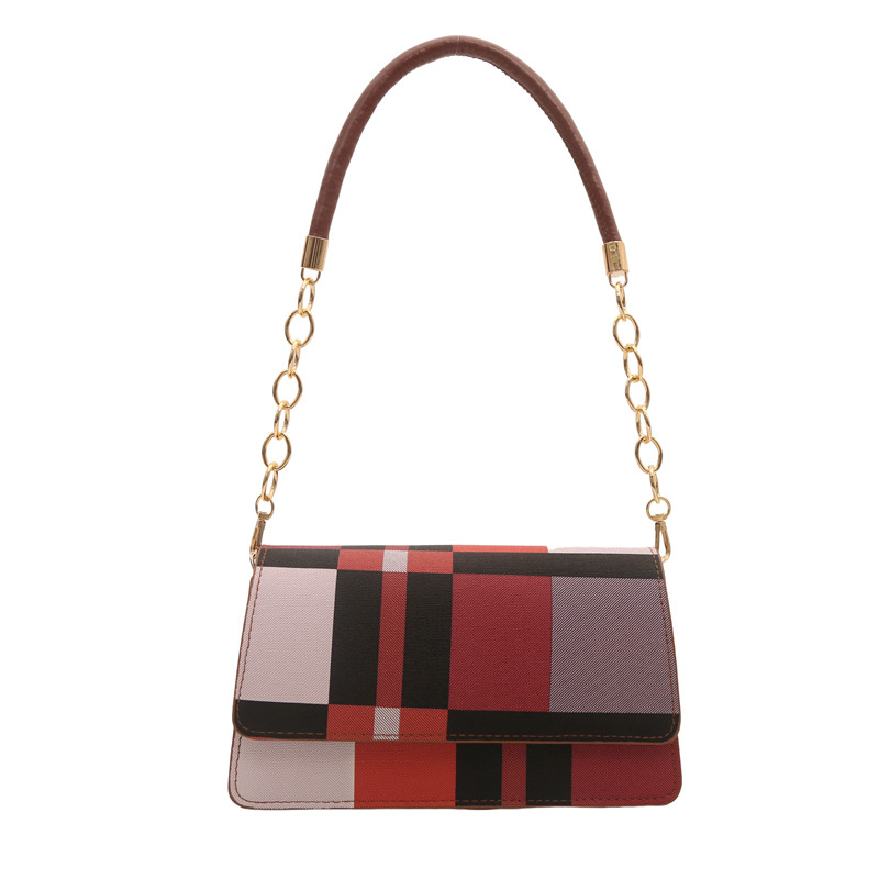 Moda popular color de contraste axila pequeño bolso cuadrado 2024 verano nuevo estilo coreano bolso de hombro bolso femenino estilo transfronterizo