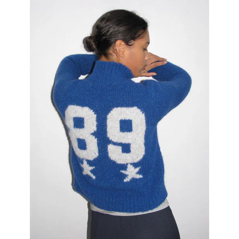 Paloma woolスポットスペイン柔らかいニットジャカードウール混紡ジッパーカーディガンセーター