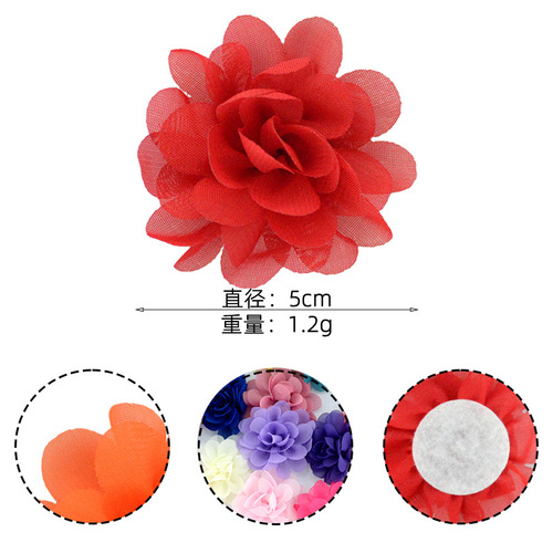 Euramerican Best Selling Handmade 5cm Chiffon Fabric Flowers DIY Headwear Boutonnieres Hats Shoes Bags Clothing Accessories