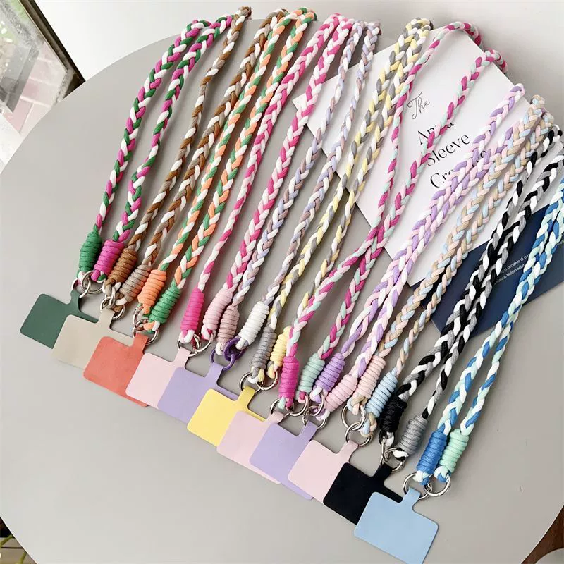 Длинный мобильный телефонный зажим для задней части, плечевой ремешок, плетеная веревка ручной работы, регулируемая задняя подвесная цепочка для рюкзака, подвесная цепочка для чашки с водой