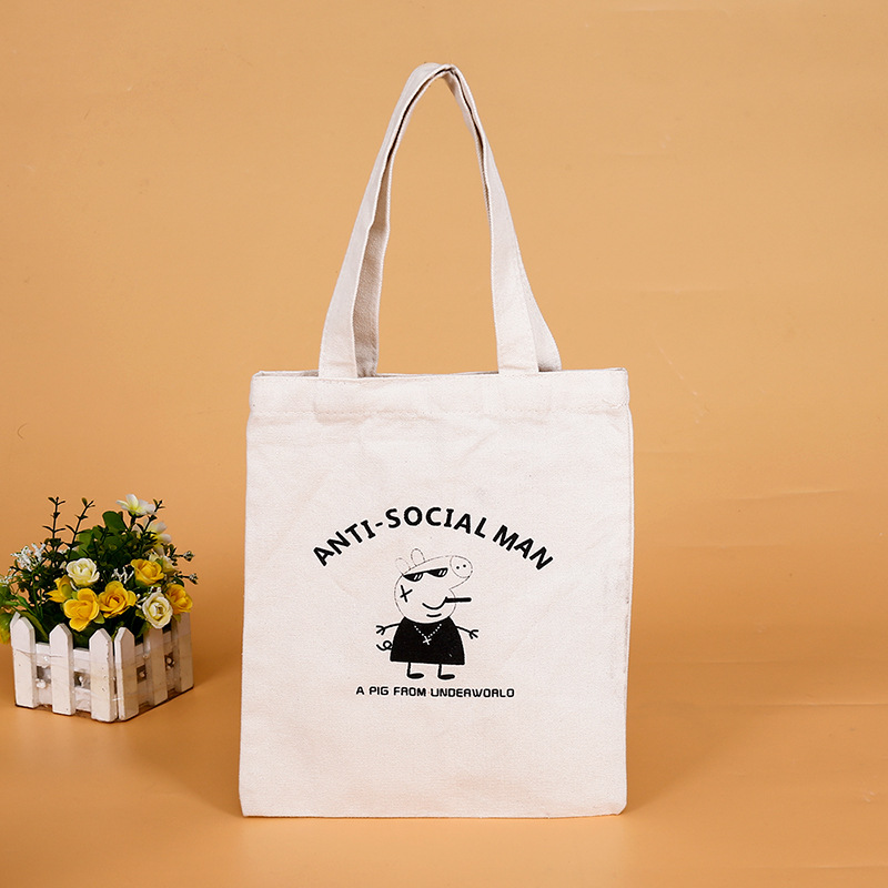 卡通印花单肩帆布袋定做广告宣传购物棉布袋手提帆布袋定制印刷