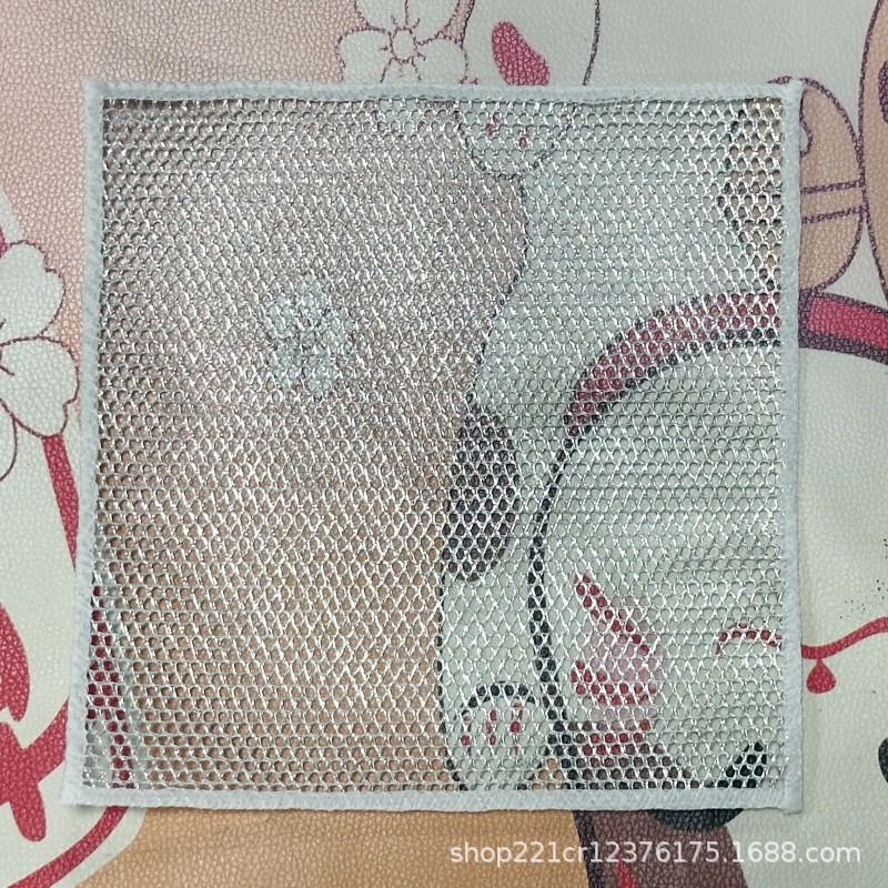 鋼線の食器洗い布は油をつけないで、鋼線のボールの雑巾の台所の専用の金属線の清潔な布の両面の銀の糸は鋼線をまねます。