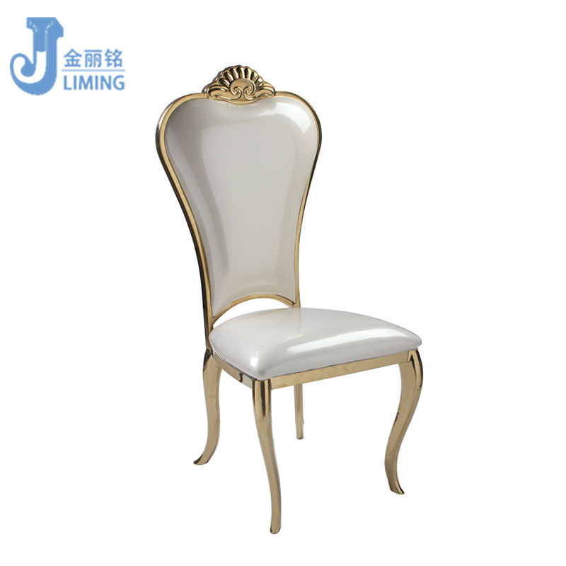 Fábrica al por mayor de acero inoxidable Hotel ronda silla trasera moderna minimalista de acero inoxidable Silla de comedor suave bolsa trasera de acero inoxidable silla
