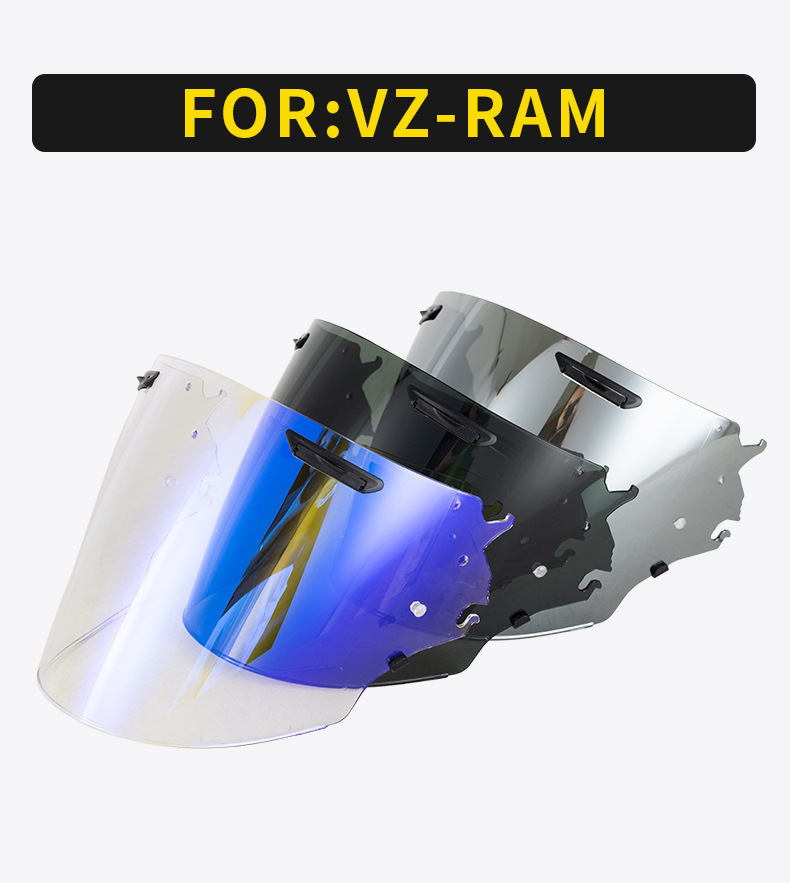 Motorcycle Helmet Vz-Ram Lens Compatible with Motorcycle Three-Quarter Helmet and Half Helmet Vas-Z/Sz-R Accessories