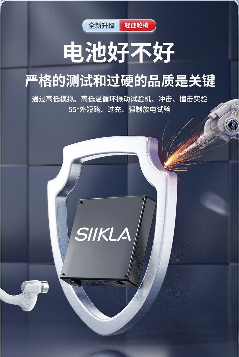 SIIKLA 9.8kg Ultralight Electric Wheelchair for Elderly Foldable Lightweight