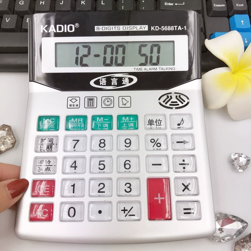Большой голосовой калькулятор для человека, кристаллическая кнопка, финансовый специальный офисный бизнес, большой компьютер, оптовая продажа