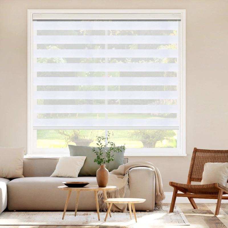 Customized American double-layer zebra blinds, office bathroom light-shading lifting beaded gauze curtains