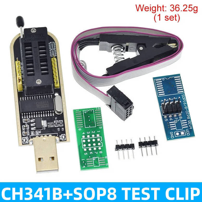 CH341B プログラマ 分解不要クリップ SOP8/16BIOS プログラミングライン IC ラインチップ書き込みソケット|undefined