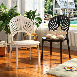 餐椅家用塑料椅子餐厅餐桌椅舒服久坐商用现代简约书桌凳靠背批发