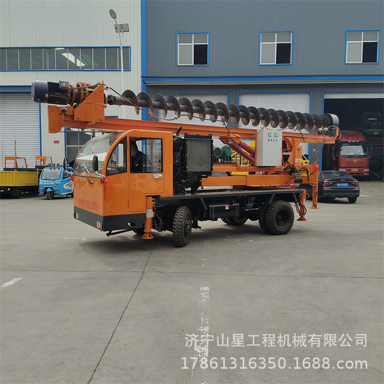 民房基坑螺旋钻孔机 自建房地基打桩机 成孔6米钻杆设备