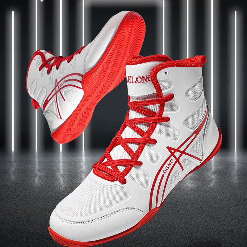 Professional Boxing Shoes Men's Fighting Sanda Free Fighting Shoes High-top Non-slip Wrestling Shoes Indoor Fitness Training Shoes for Women
