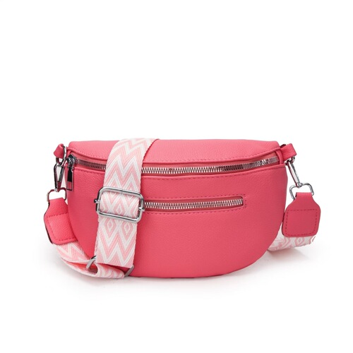 Women's Crossbody Bag with Embroidered Fabric Strap, Modern European and American Style PU Leather Clutch