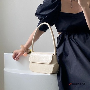 Spring and Summer Korean Version New Simple Versatile High-End Underarm Small Bag Crocodile Pattern Handbag Single Shoulder Women's Bag Large