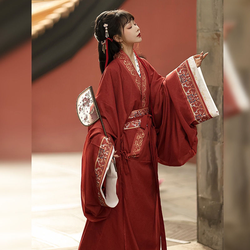 新款女士汉服神明复原款马山楚墓战国袍拖尾直裾日常直裾袍拍摄仙-阿里巴巴