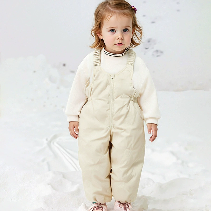 Детские пуховые комбинезоны для мальчиков и девочек, теплые комбинезоны, утепленные верхние штаны для малышей, новый стиль зима 2025