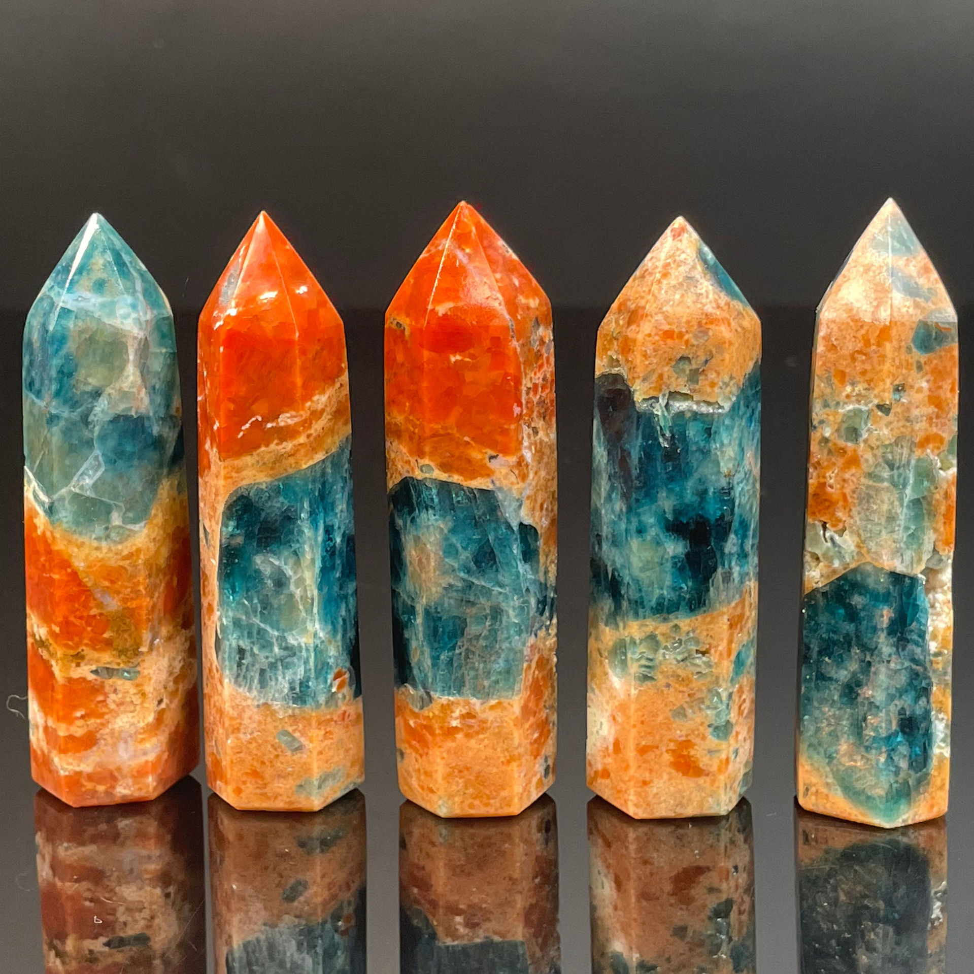 Blue phosphorus gold sun symbiosis pillar / 5-6cm