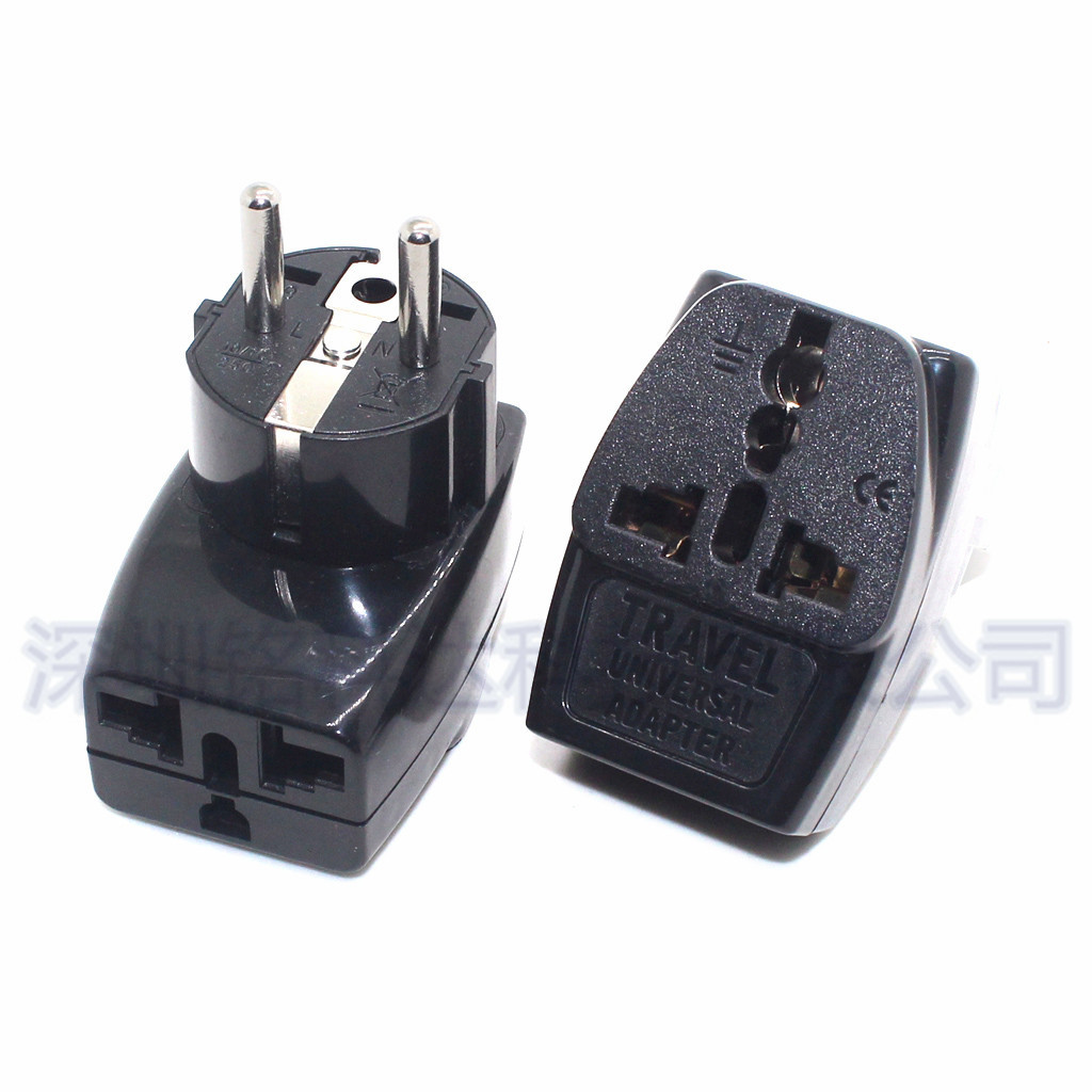 德标转换插头 一转三转换器 嵌入式两圆脚欧式旅游转换插座WDS-9