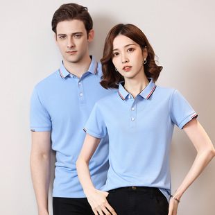 Silk CoTTon ShorT-sleeved POLO ShirT wiTh PrinTed and Embroidered Milk Tea Shop WaiTer Work CloThes T-shirT Team Uniform EvenT AdverTising ShirT