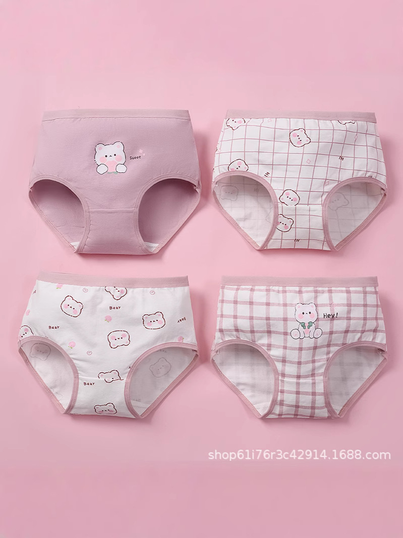 Cross-Border Girls' Underwear Class a Pure Cotton Boxer Briefs for Kidsren Little Girls Baby 100% Cotton Boxer Briefs Summer
