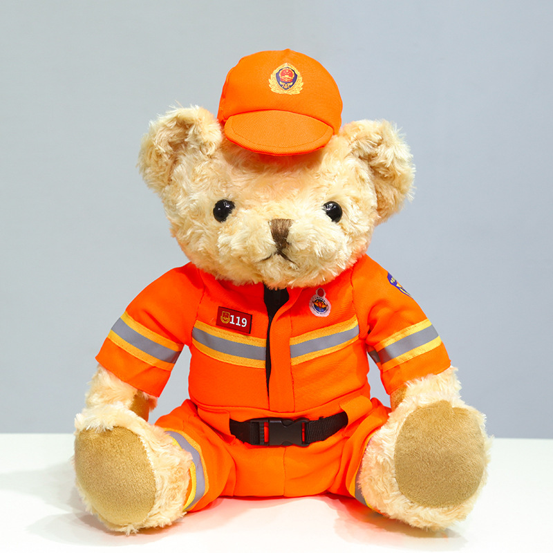 Uniforme de policía de emergencia de bomberos de policía Teddy Bear muñeca Jewel muñeca juguete de peluche regalo