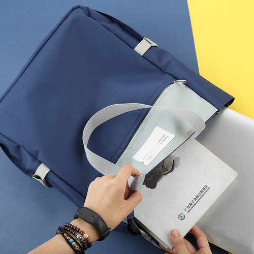Student canvas large-capacity portable student carrying book bag tutoring bag children's waterproof information bag exam professional storage bag