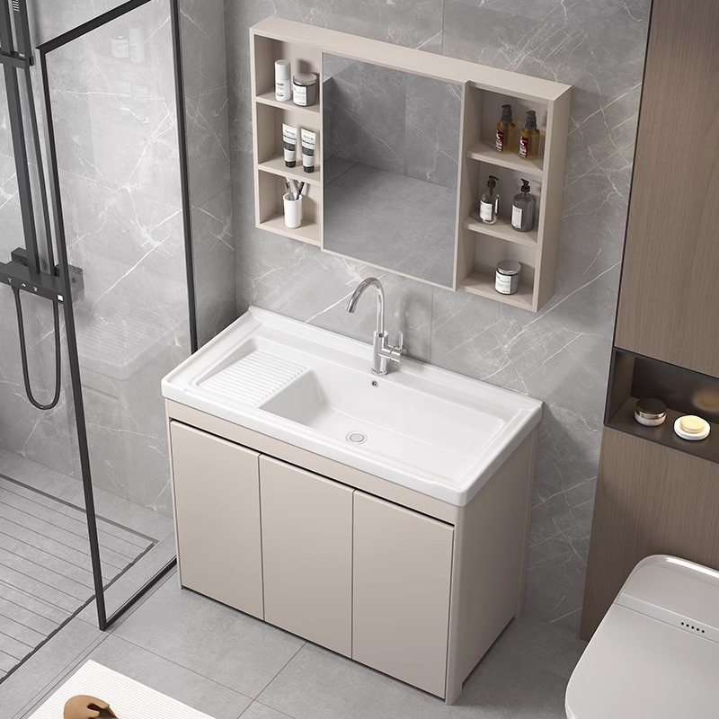 armario de lavandería de panal de aluminio grueso lavabo de cerámica con tablero de fricción lavabo de lavandería tipo piso exterior lavabo de lavandería integral lavabo