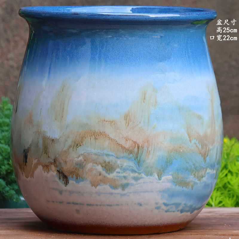 大口径グリーンダルシム多肉植物オオバコ紫大万百クリエイティブ陶器ポット粗い陶器砂土陶器ポット植木鉢大型レトロ|undefined