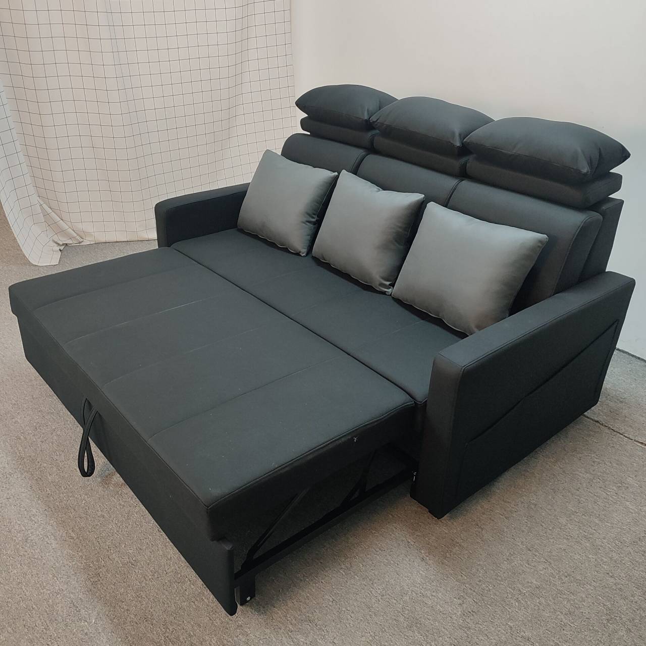 Sofá cama de tela multifuncional empujando y tirando tecnología de doble propósito, sofá cama plegable de látex para hoteles pequeños