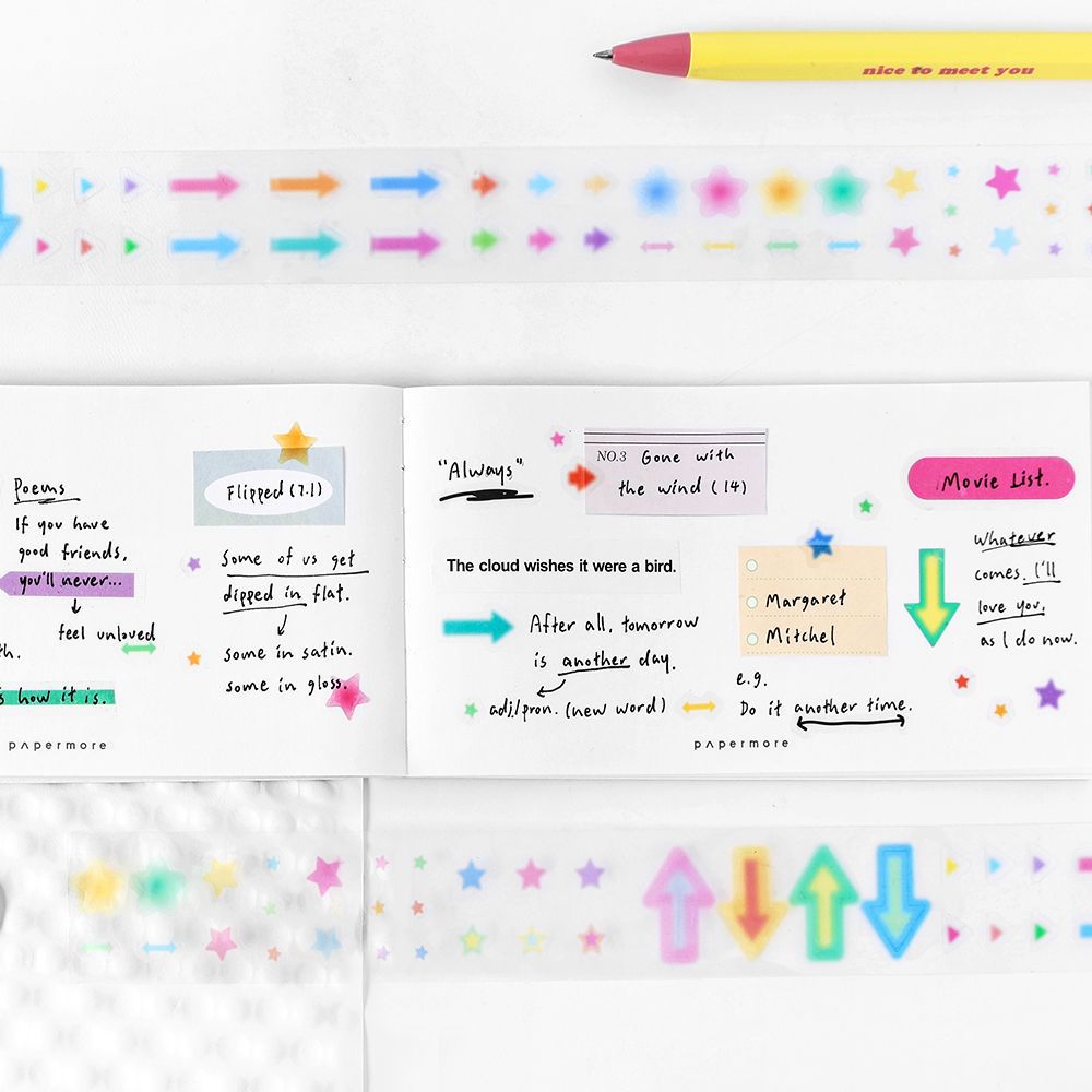 PaperMore doble PET cinta adhesiva 30mm dulce para la serie coreana de cinta adhesiva de contabilidad manual