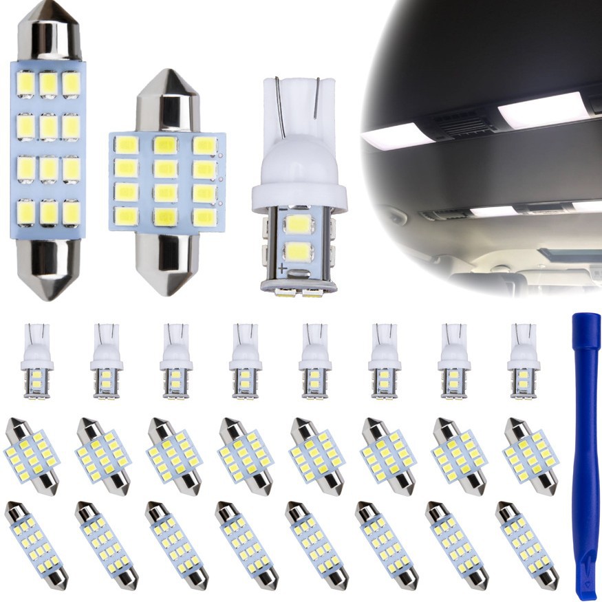 Car Led Combination Set 24Pcs T10 Double Tip Reading Light License Plate Light Indoor Light Amazon Aliexpress