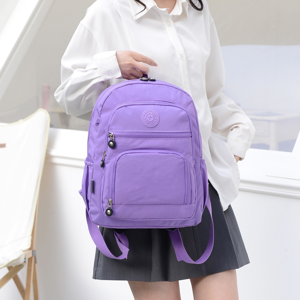 Mochila Bolsa De estudiante casual de mujer bolsa de viaje simple de gran capacidad de múltiples capas 2023 nueva mochila de tela Oxford ligera