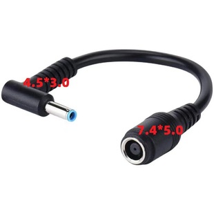 For HP conversion line ultrabook power adapter 7.4*5.0 female to 4.5*3.0 male elbow with needle