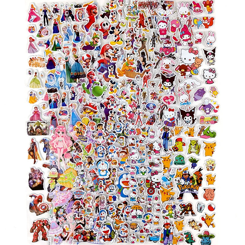 Трансграничные детские мультяшные принцессы наряды Sanrio labubu пузырьковые наклейки детские наклейки labubu оптом