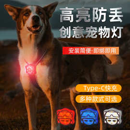 可定制LED狗狗发光吊坠夜光防走失丢宠物挂坠遛狗闪烁防丢神器