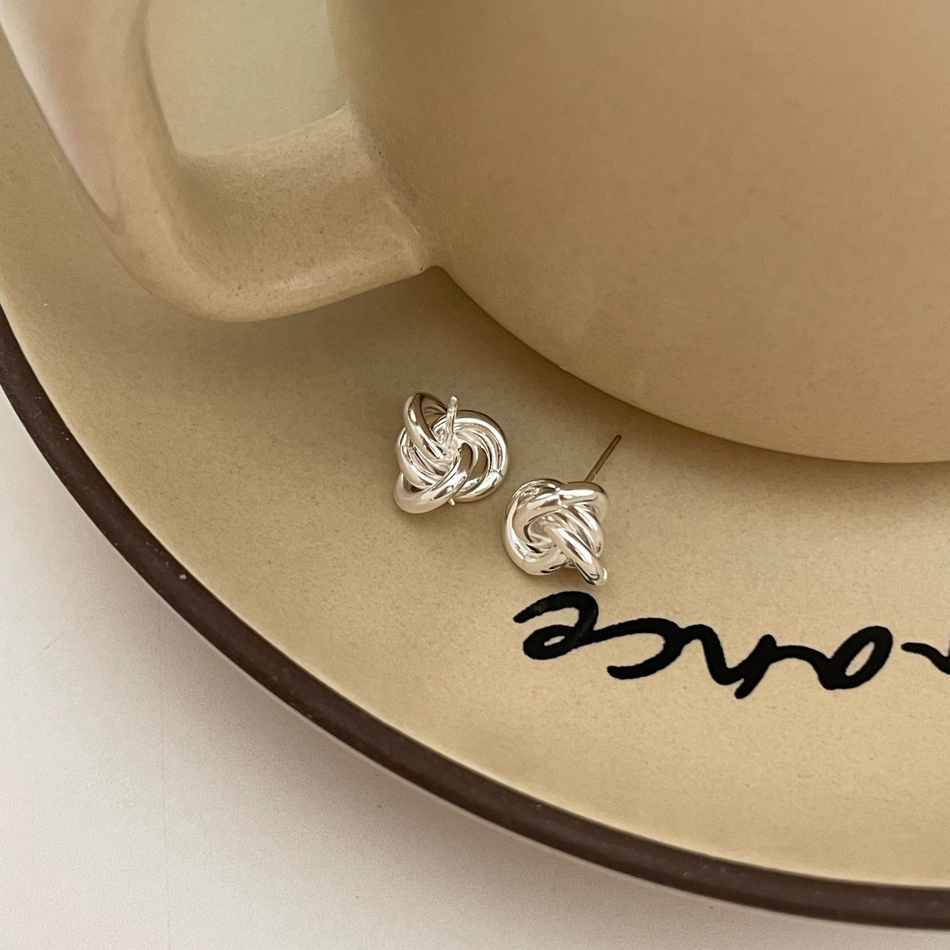 Geometric Pattern Women'S Gender 1 Pair 925 Sterling Silver Geometric Ear Studs