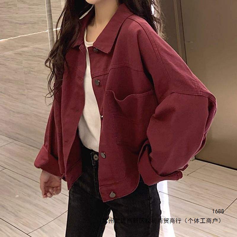 Plus-size American-style short denim jacket for women, spring and autumn 1.0-150kg large size loose slim-fit work jacket cardigan ins Plus-size American-style short denim jacket for women, spring and autumn 1.0-150kg large size loose slim-fit work jacket cardigan ins
