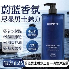 Aonan Azure メンズ香水 2-in-1 シャンプーとシャワージェル マイルド クレンジング リフレッシュ オイル コントロール 1000ml 大容量